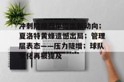 包含冲刺阶段荷甲传出新动向；夏洛特黄蜂遗憾出局；管理层表态——压力陡增；球队文化再被提及的词条-竟博体育电竞